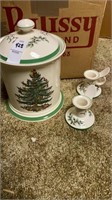 Spode Christmas Cookie Jar 7 inches tall and