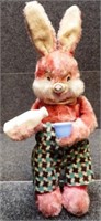 Vintage Wind-up Rabbit / Bunny Toy Drinking Milk