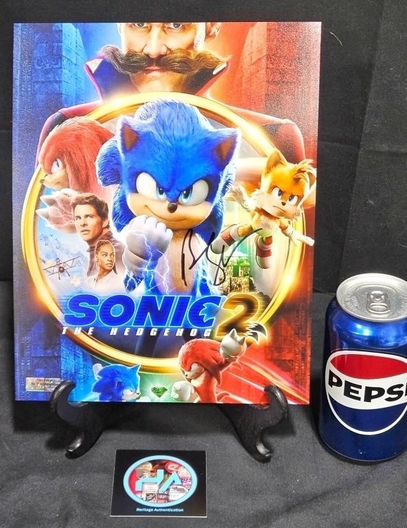 Signed 8x10 Sonic the Hedgehog 2 Poster w COA