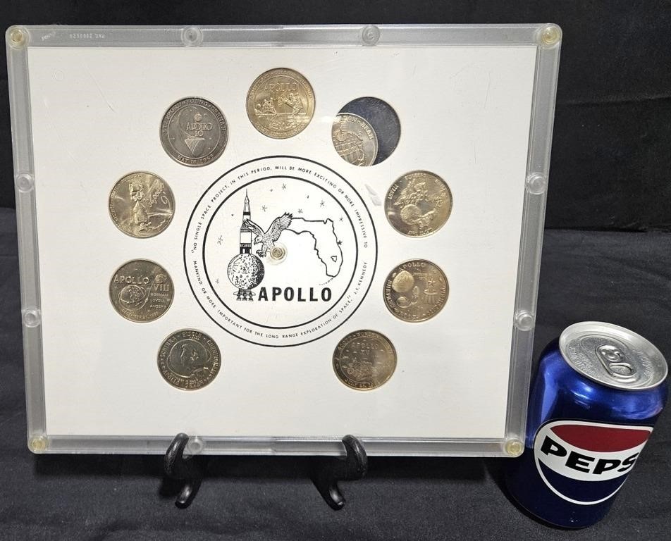 Framed Commemorative Coins Apollo Space Program