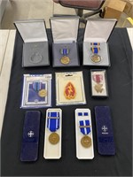 Group of Vintage Military Medals and Patches