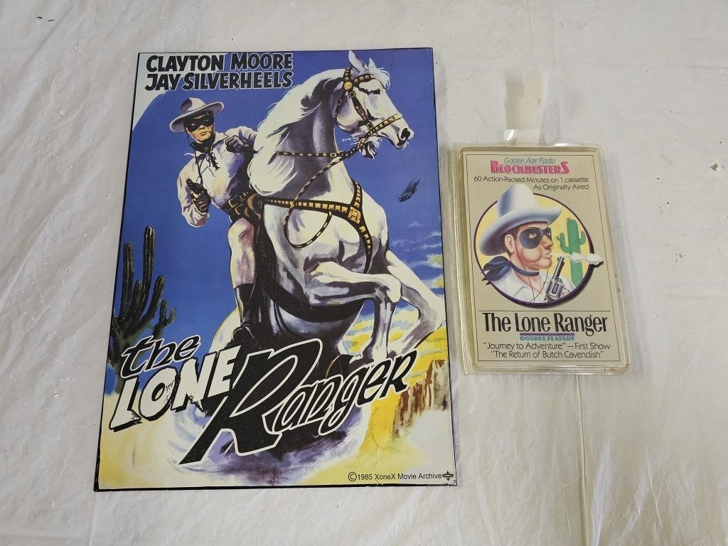 The Lone Ranger Metal Sign and Cassette Tape