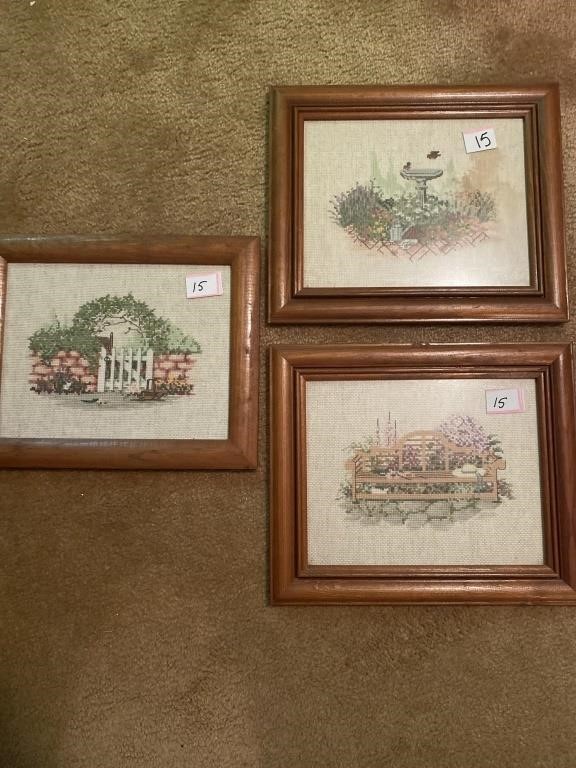 Landscape cross stitch trio