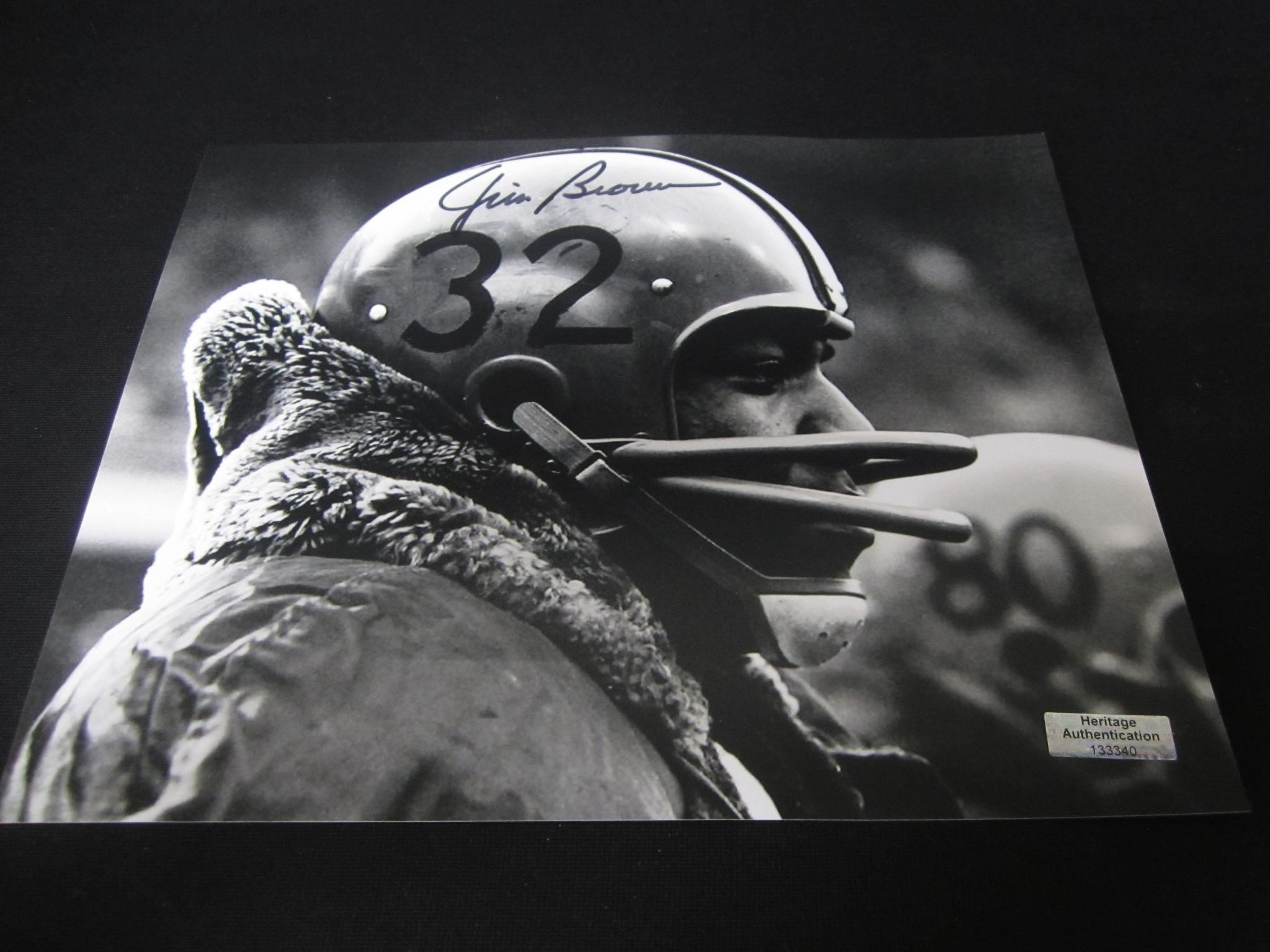 JIM BROWN SIGNED 8X10 PHOTO BROWNS COA