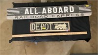 Train wall signs, 2 pieces in lot