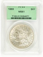 Coin 1889-P Morgan Silver Dollar PCGS OGH-MS61