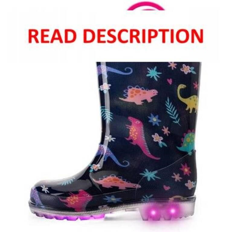 Kushyshoo Kids Rainbow Light up Rain Boot Size 2 B