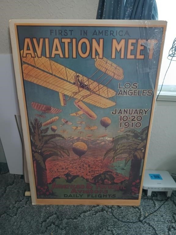 Wonderful aviation poster age uncertain 38x24