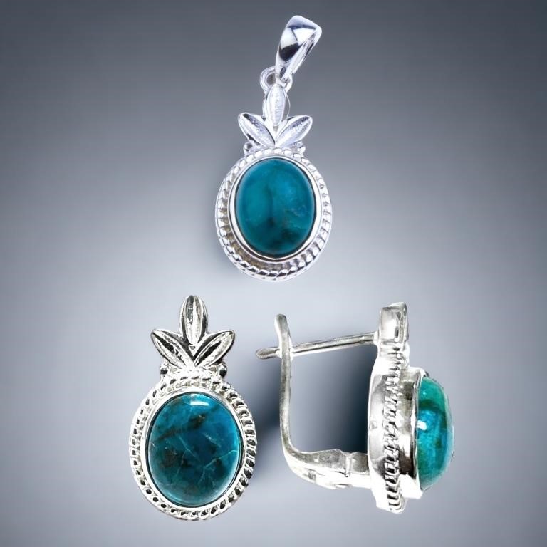 Vibrant Shattuckite Jewelry Ensemble