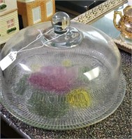GLASS CAKE PLATE WITH DOMED COVER
