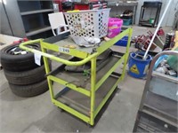 Steel fabricated Trolley and contents - yellow