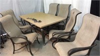 Large Granite Top Patio Table w/ Chairs V8A