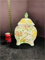 Vintage Painted Chinoiserie Lidded Jar