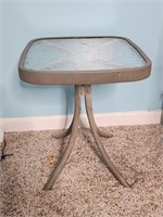 Small Glass Top Patio Side Table