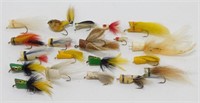 Lot of 20 Vintage Fly Fishing Bass, Etc. Surface