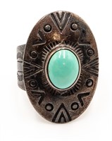 Carolyn Pollack Sterling Turquoise Ring Size 8