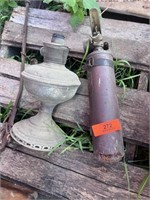 Brass Fire Extinguisher & Oil Lamp