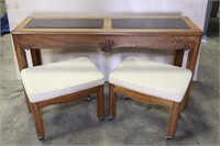 Gordon’s Sofa Table w/Rolling Chairs