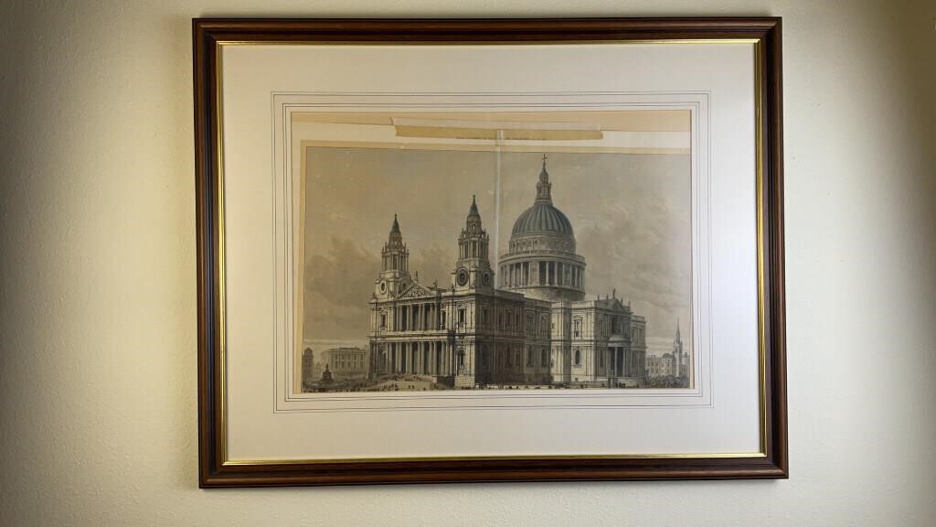 Antique St. Paul’s Cathedral Handcolored Print