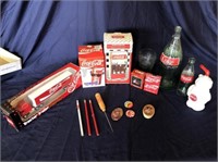 LOT OF COCA-COLA ITEMS, DIE CAST TRACTOR TRAILER,