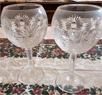 Q - PAIR OF WATERFORD CRYSTAL GOBLETS (M15)