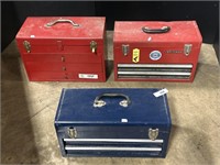 3 Metal Toolboxes.