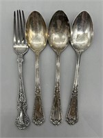 Sterling Fork & 3- Spoons, TW: 87.2g