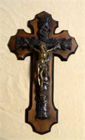 Superb Black Forest Carved Hanging Crucifix.