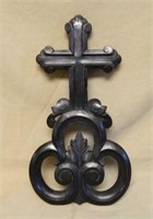 Ebonized Wooden French Hanging Cross.