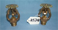 Vintage solid brass fire sprinkler heads dated 196