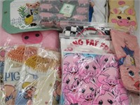 Assorted Pig Themed Shirts + More Lot of (15)