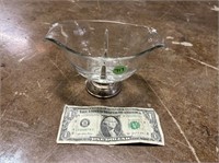 Divided Footed Glass Bowl