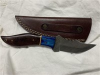 8' Damascus Knife w/ Leather Sheath