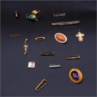 14kt and 10kt 12 piece gold jewelry: to include