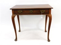 George III mahogany 1 drawer table, Queen Anne