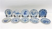 (10) English Delft plates and bowl, 18th century