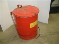 Red 4 Gallon Industrial Trash Can  17x20 Inches