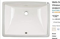 Wells Sinkware RTU2015-6B Rectangular Vitreous