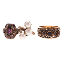 A Trio of Vintage Gemstone Rings