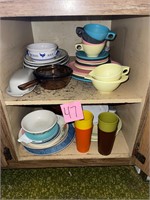 Dishes contents of cabinet