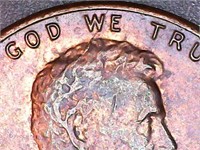 1983-P US Lincoln Cent Spike Head Die Crack Error