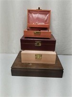 Vintage Jewelry Boxes + Silverware Case+ Jewelry