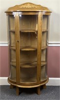 Bow Front Curio/China Cabinet, one leg has been