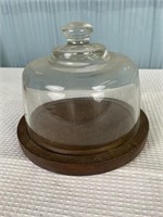 Wood Cheese Board With Glass Dome