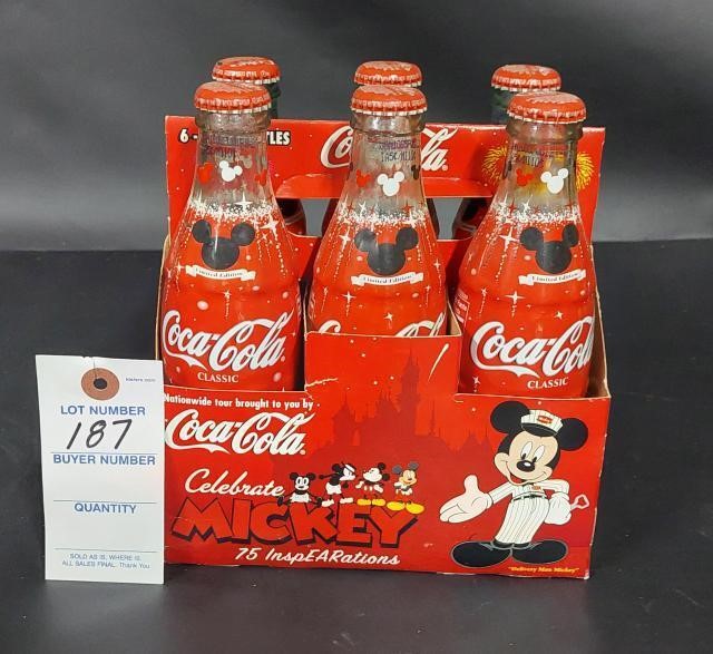 6 pack of Coca Cola Celebrate Mickey 75 Inspearati