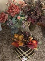 AUTUMN (1) WALL DECOR & (2) FLOWER ARRANGEMENTS