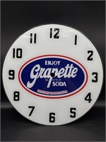 Grapette Soda Glass Clock Face 14.5”
