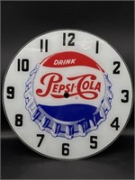 Pepsi-Cola Glass Clock Face 14.5”