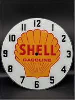Shell Gasoline Glass Clock Face 14.5”