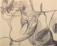 Bhagwan Kapoor Abstract Pen on Paper, 1971